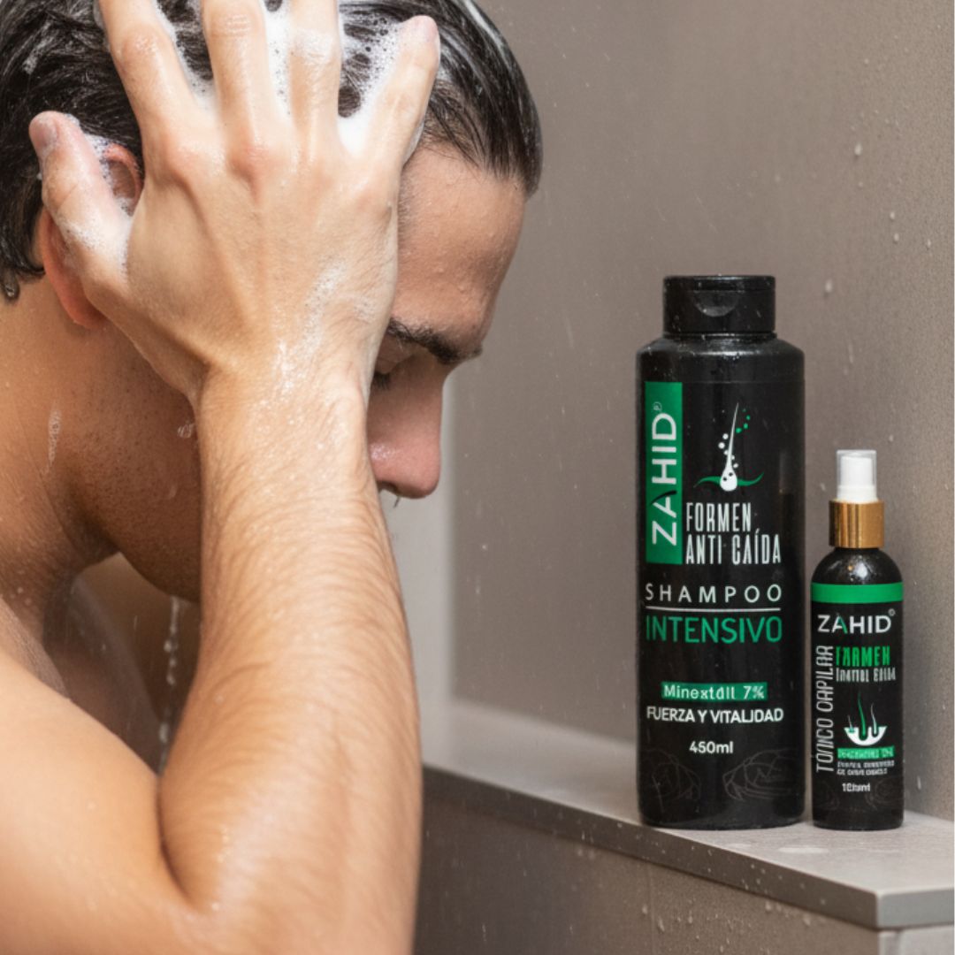 ZAHID Shampoo reactivador + Tónico con minoxidil 7% cabello sano