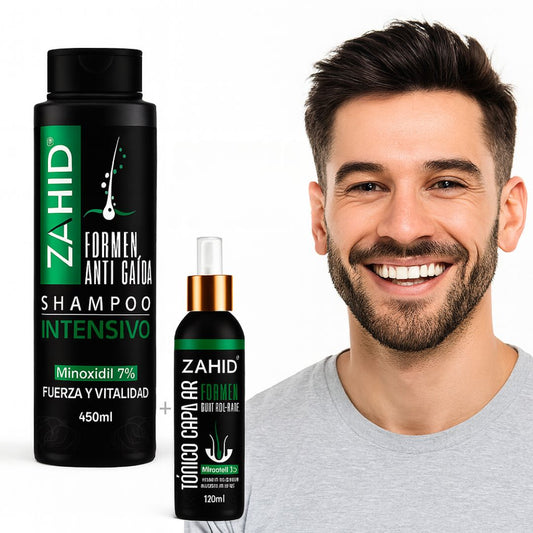 ZAHID Shampoo reactivador + Tónico con minoxidil 7% cabello sano