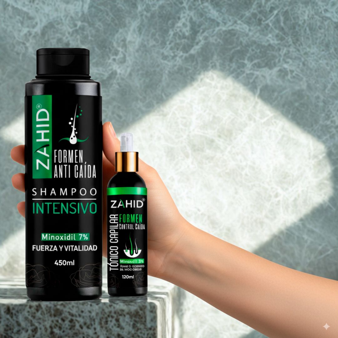ZAHID Shampoo reactivador + Tónico con minoxidil 7% cabello sano